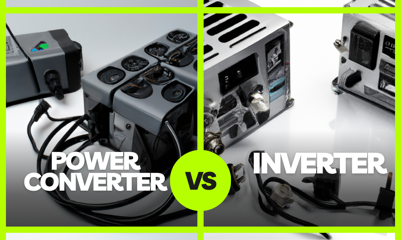Power-Converter-Vs-Inverter-Comparison : An image representing the differences between a power converter and an inverter.